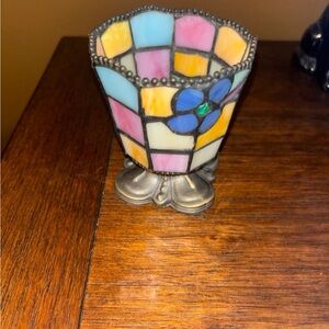 Colorful Mosaic stain glass vintage Tiffany style Candle Holder